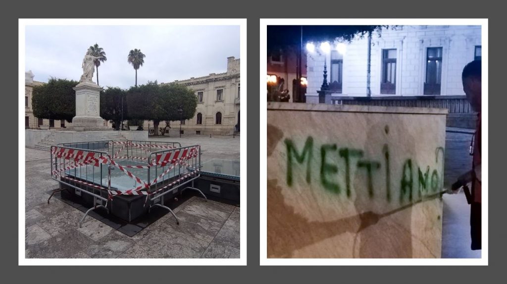 atto vandalico piazza italia