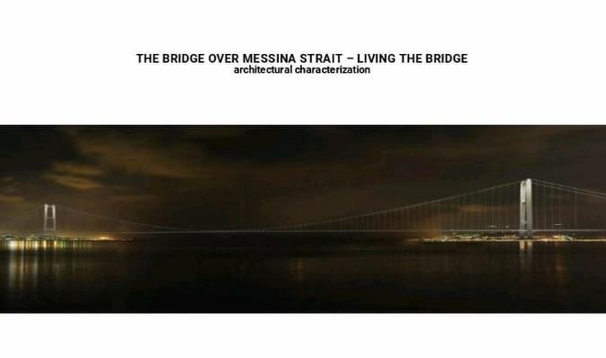 ponte sullo stretto di notte