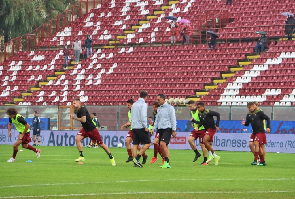 reggina-cittadella riscaldamento