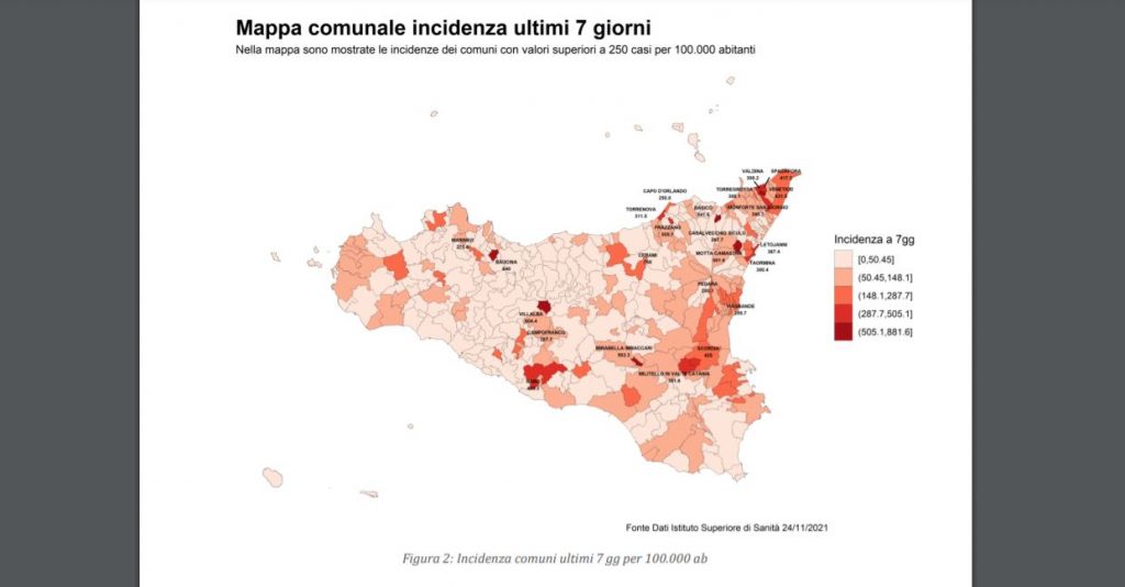 sicilia mappa incidenza covid
