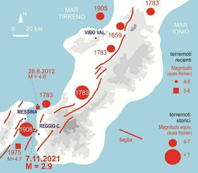 terremoto calabria dati storici