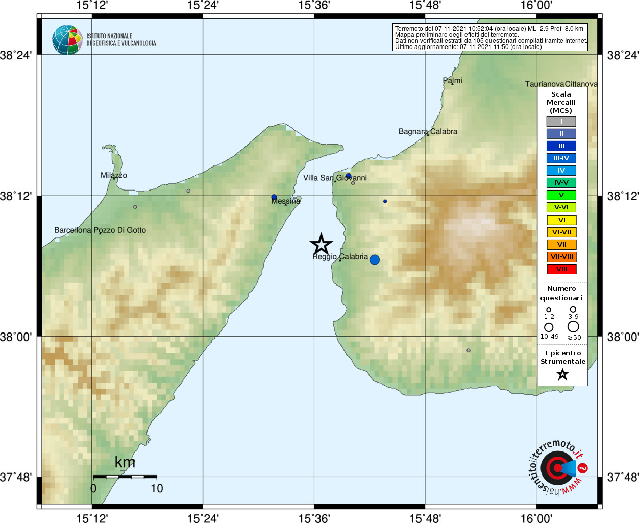 terremoto reggio calabria oggi
