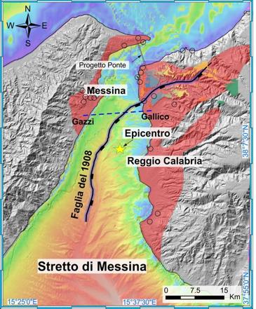 terremoto stretto di messina faglia