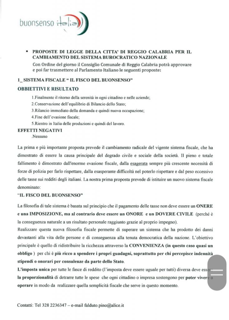 Proposte di buonsenso per la città di Reggio Calabria di Pino Falduto (1)