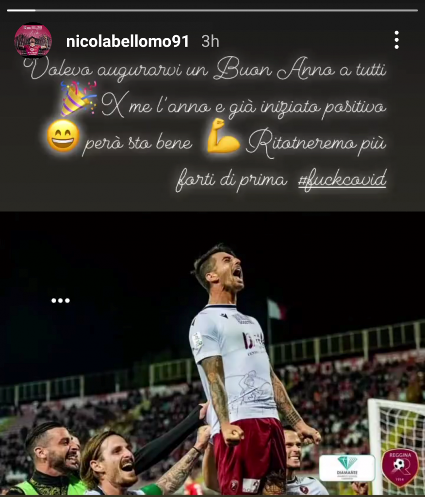 Storia Instagram Bellomo positivo al Covid