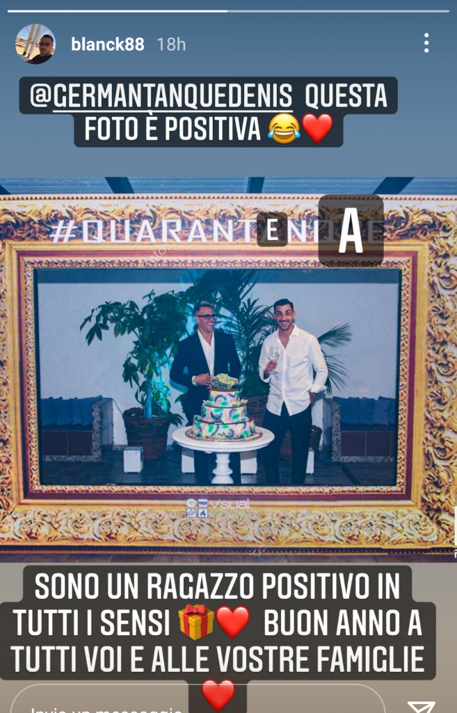 Storia Instagram Montalto positivo al Covid