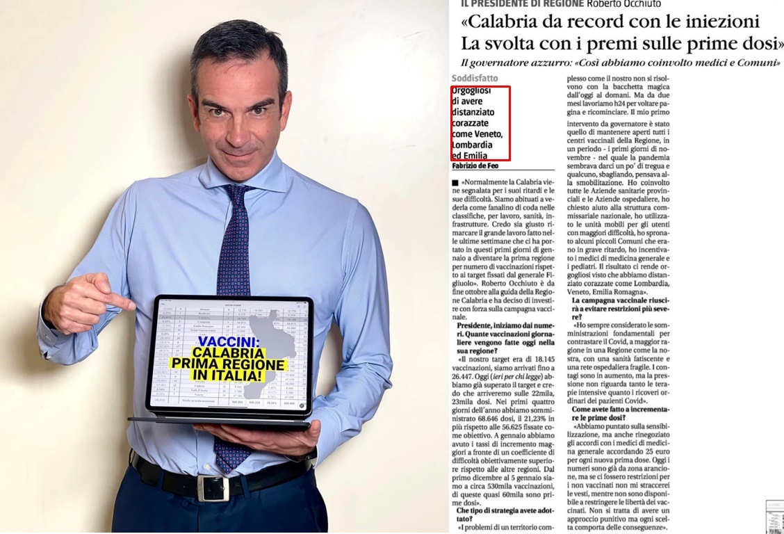 calabria prima regione in italia occhiuto vaccini
