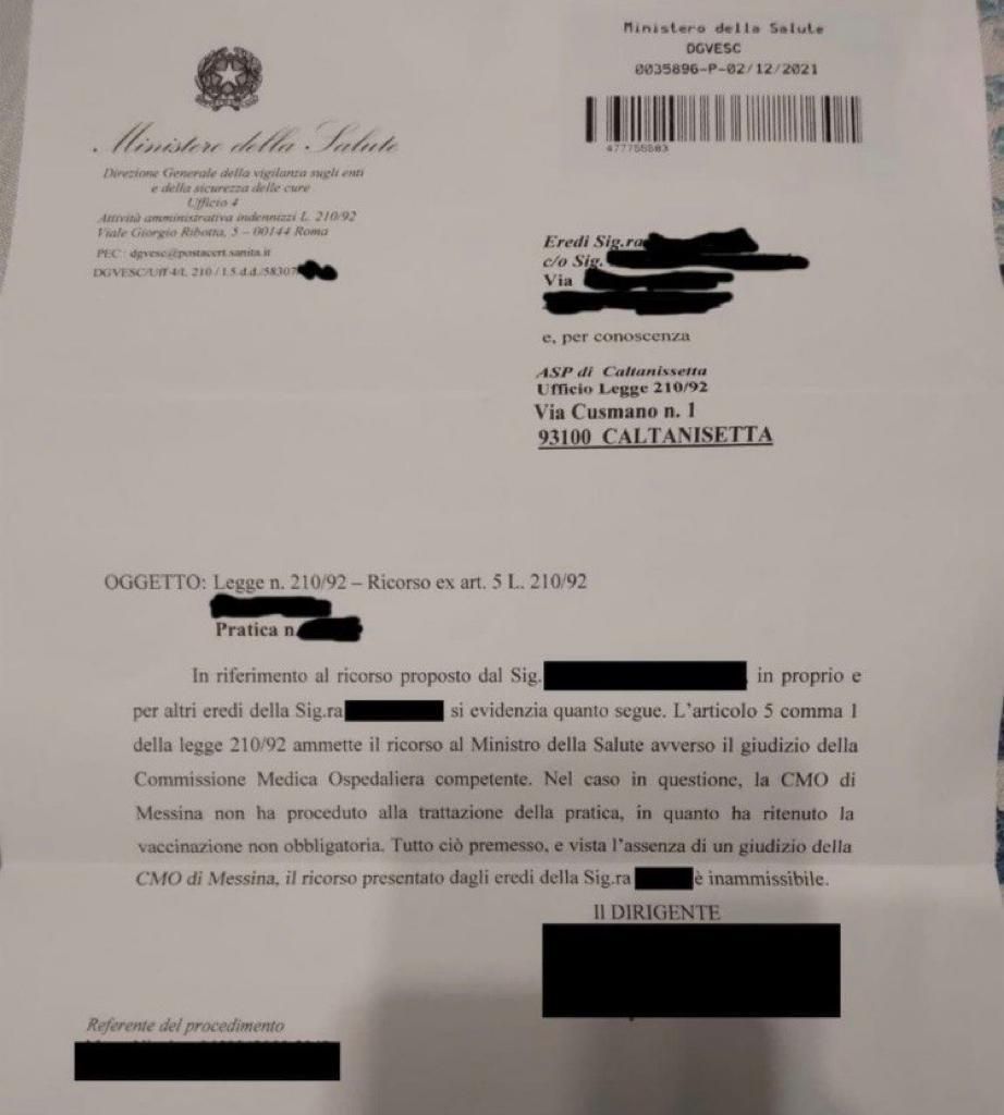 ricorso danni vaccino
