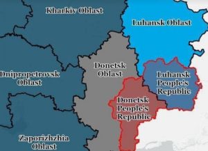 Mappa confini Russia Ucraina regioni occupate dai separatisti