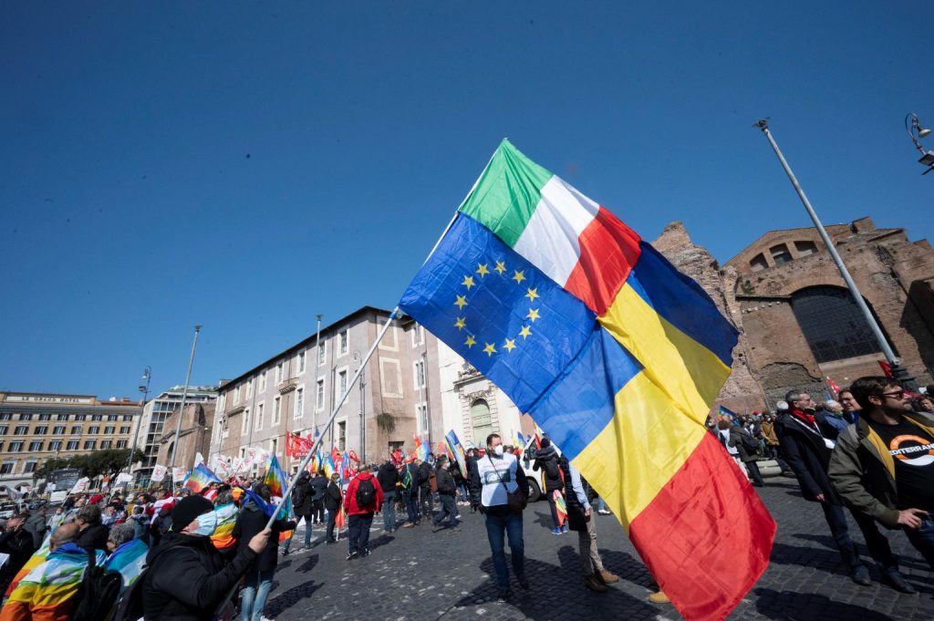 Manifestazione Roma contro guerra in Ucraina