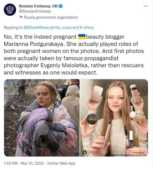 ambasciata russa uk influencer ucraina