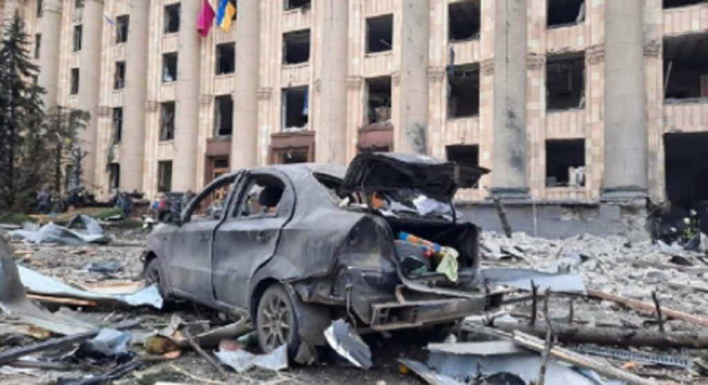 Immagini di Kharkiv bombardata