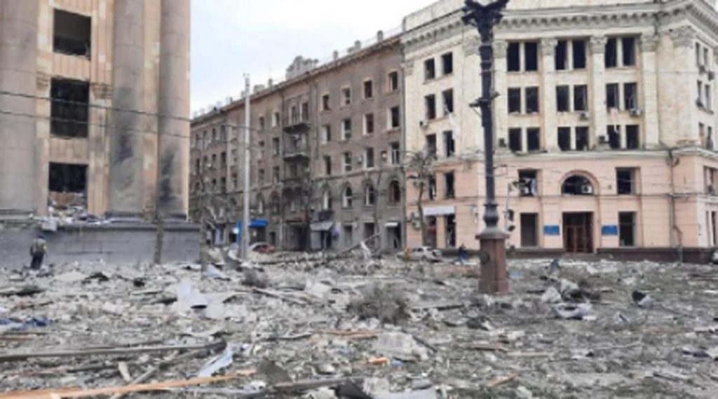 Immagini di Kharkiv bombardata