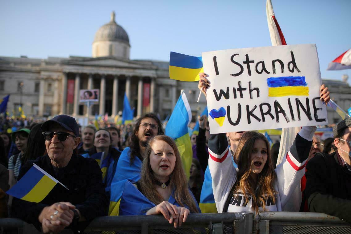 BRITAIN PROTEST UKRAINE RUSSIA CONFLICT