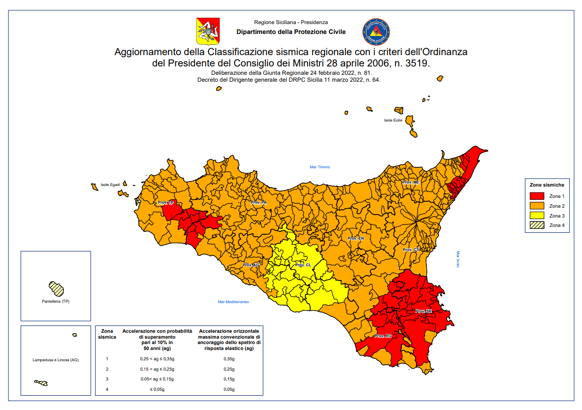mappa zone sismiche sicilia