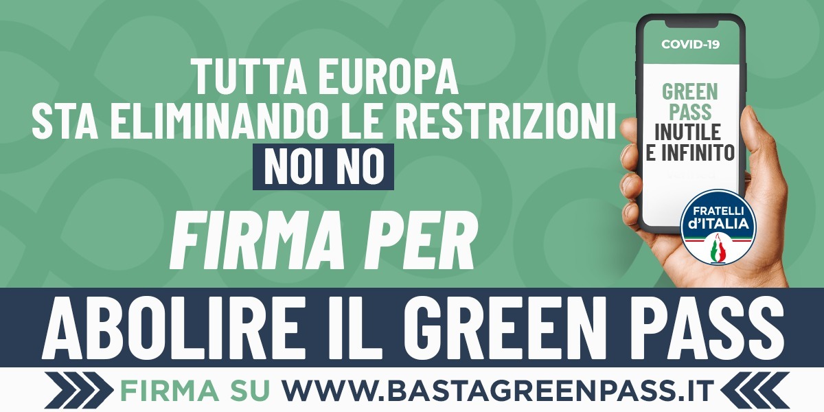 petizione meloni per abolire green pass
