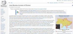 wikipedia pagina su invasione russa dell'ucraina