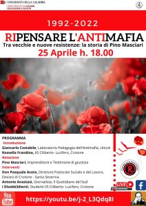 Locandina 25 aprile ripensare l'antimafia