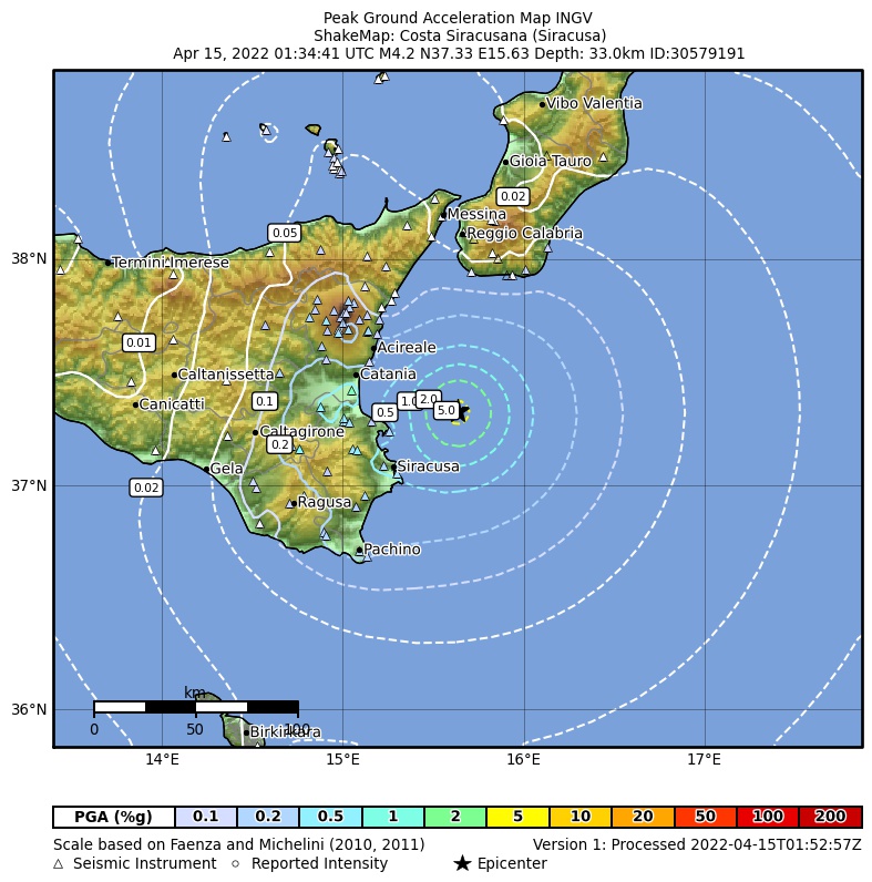 terremoto oggi sicilia catania siracusa