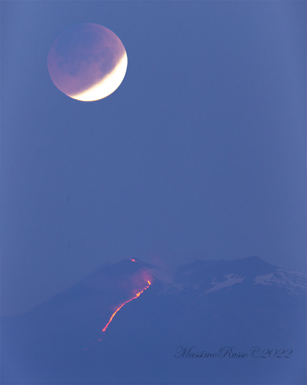 eclissi lunare eruzione etna