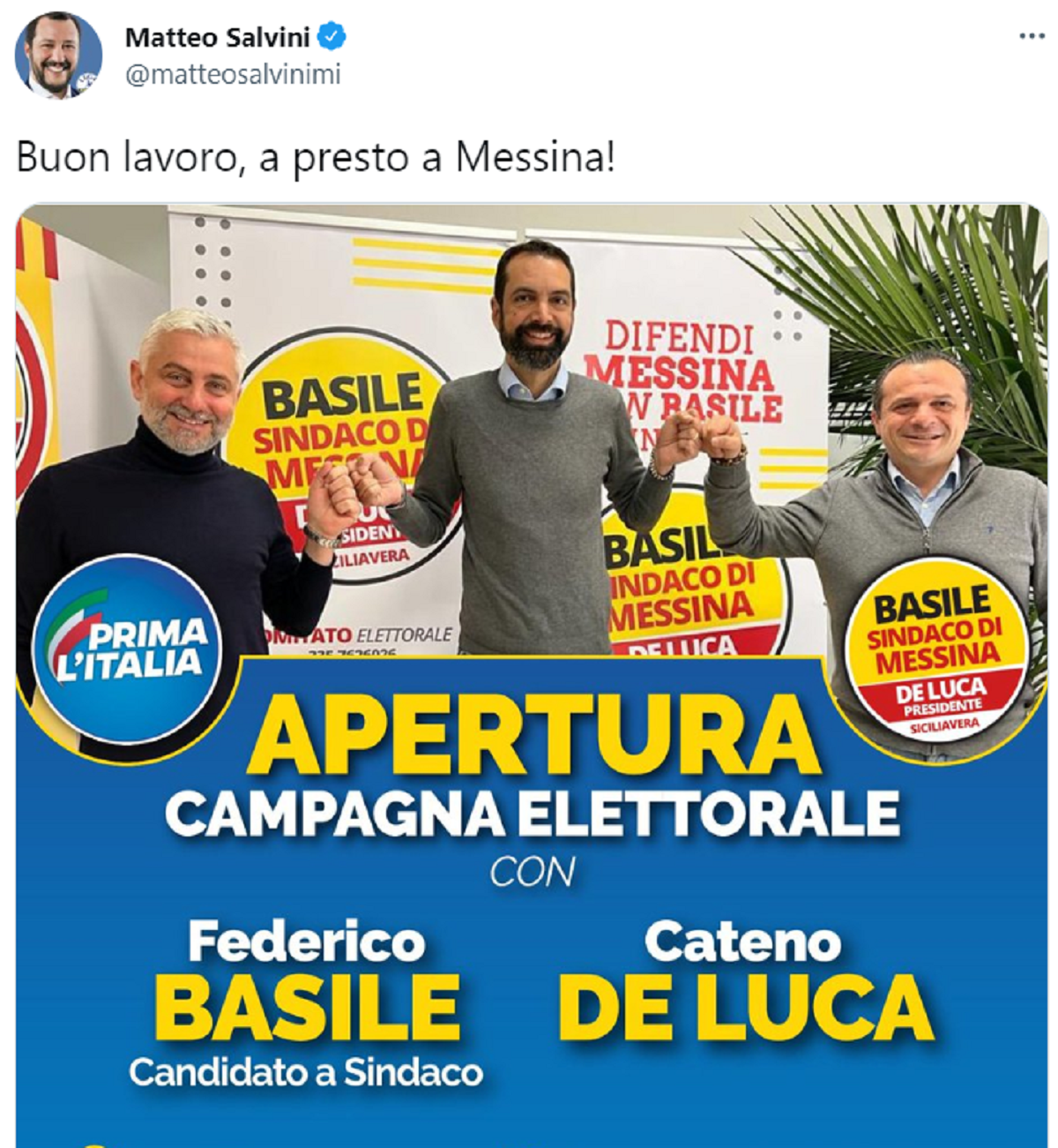 salvini con basile a messina