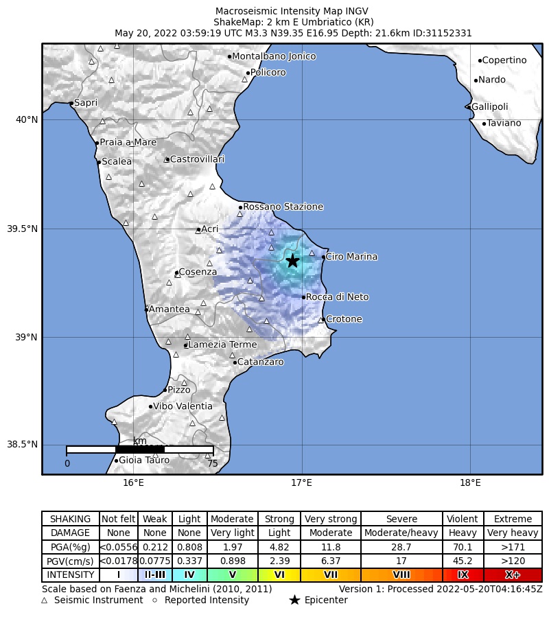 terremoto crotone calabria umbriatico
