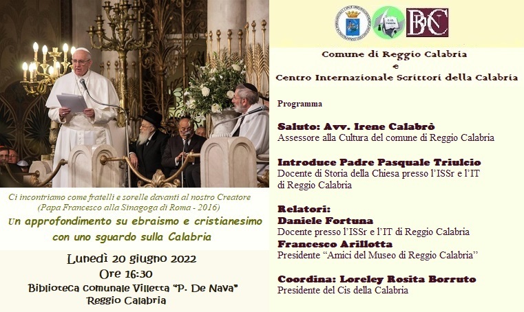 Foto manifesto – Un approfondimento tra ebraismo e crisianesimo – lunedì 20 giugno 2022.