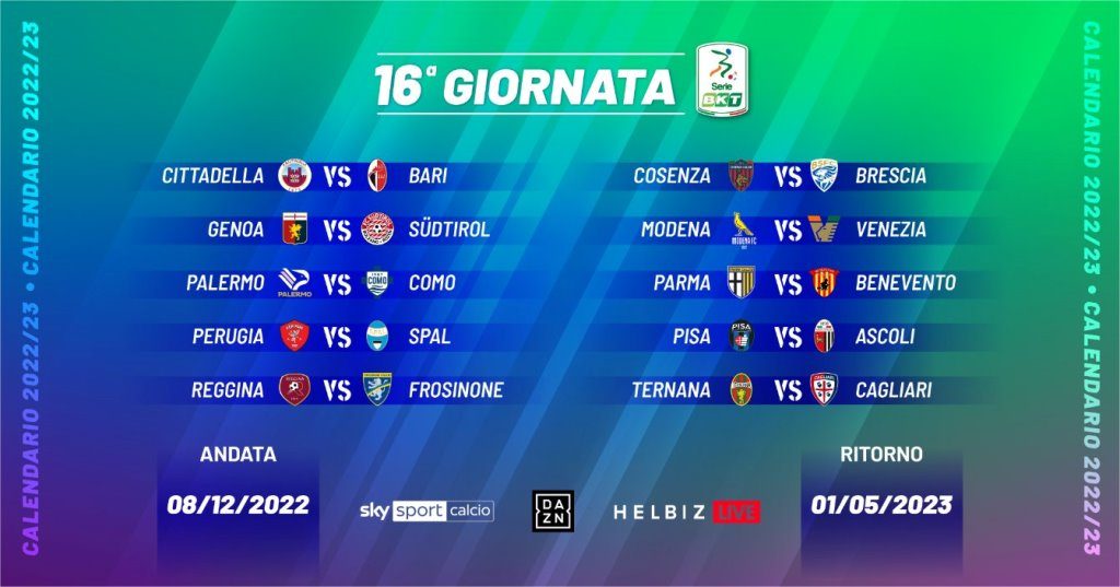 16 giornata serie b 2022 23