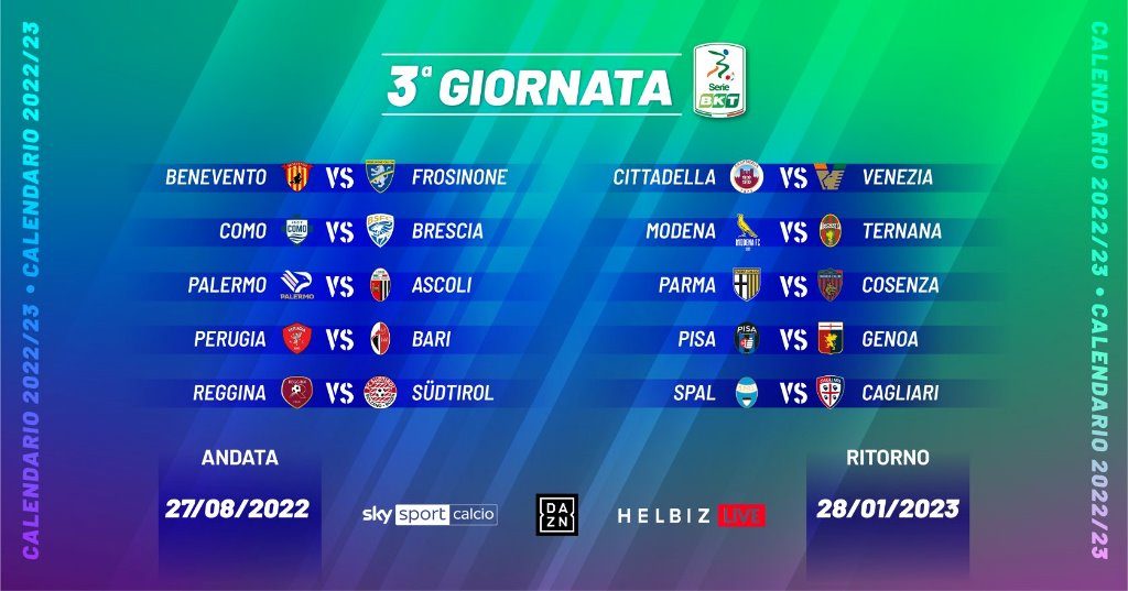 3 giornata serie b 2022 23