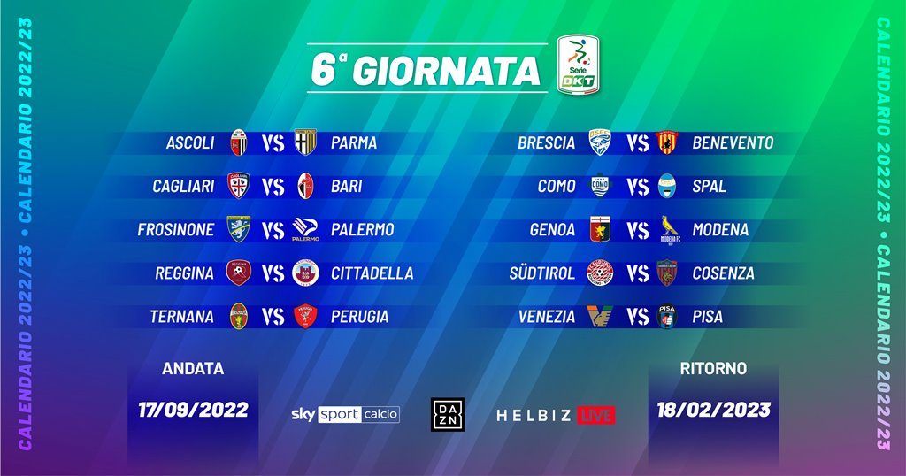 6 giornata serie b 2022 23
