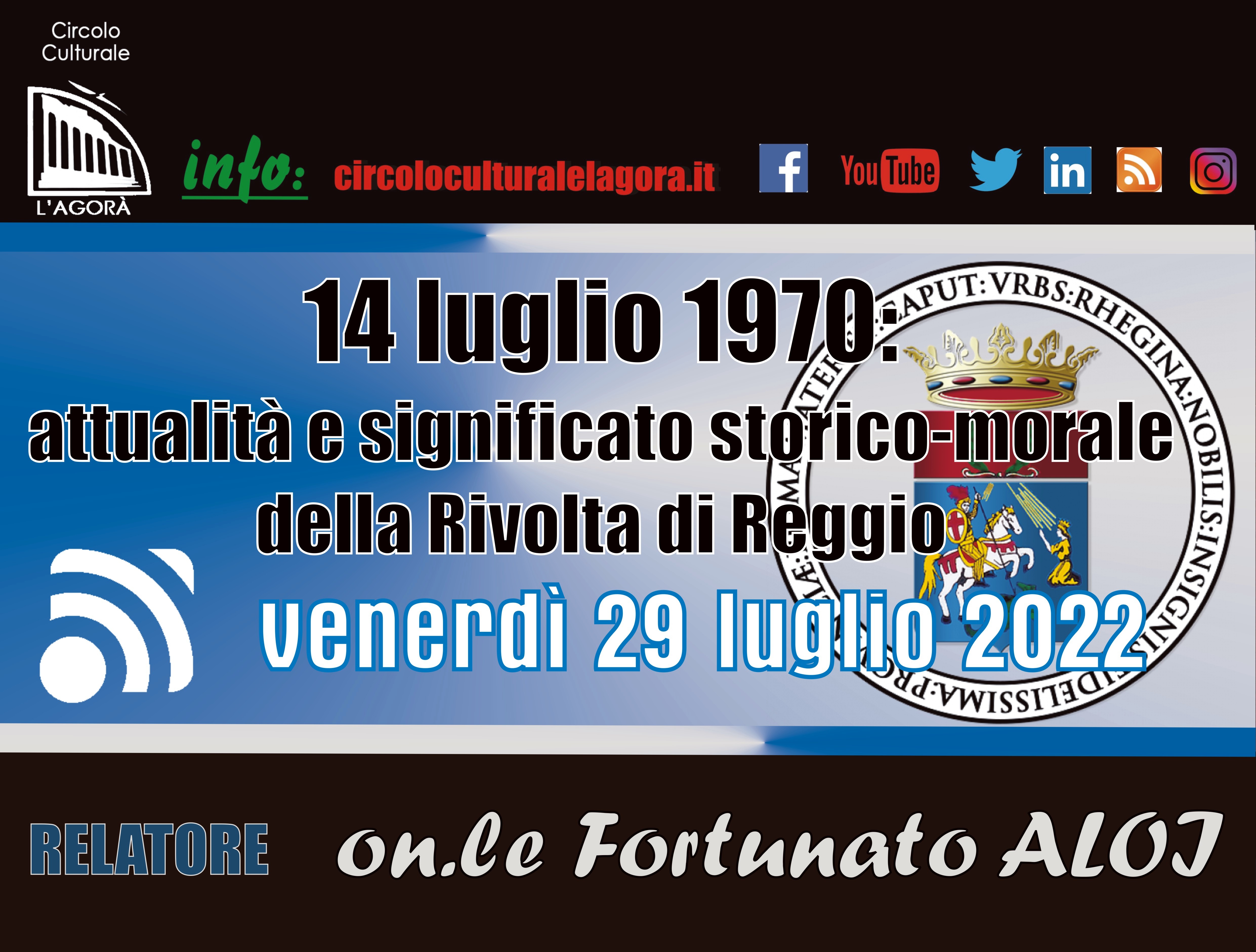 Circolo Culturale l’Agorà conversazione Moti 14 luglio 1979
