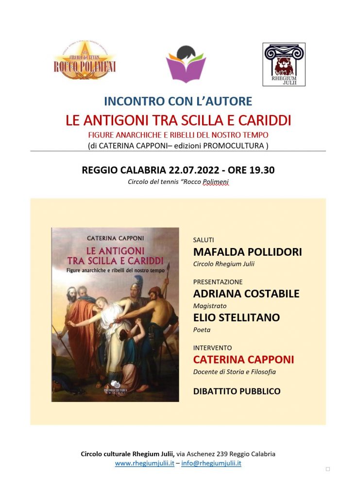 Locandina incontro Caterina Capponi