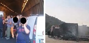 incendio camion messina