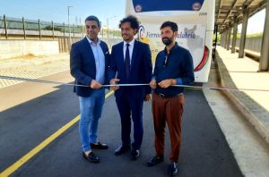 palmi inaugurato punto arrivo bus