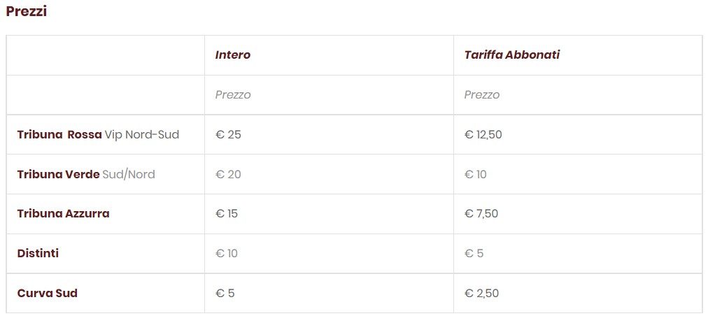 prezzi triangolare iervolino