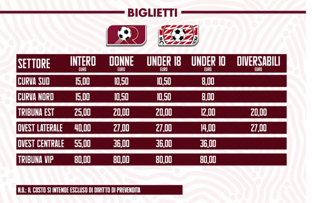prevendita reggina sudtirol