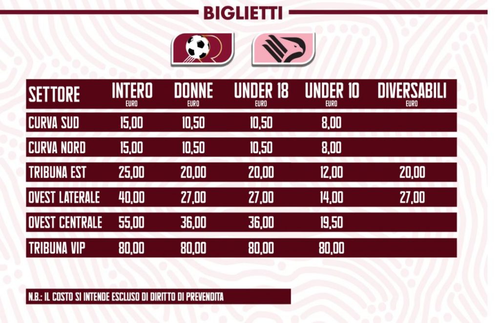 reggina-palermo prevendita