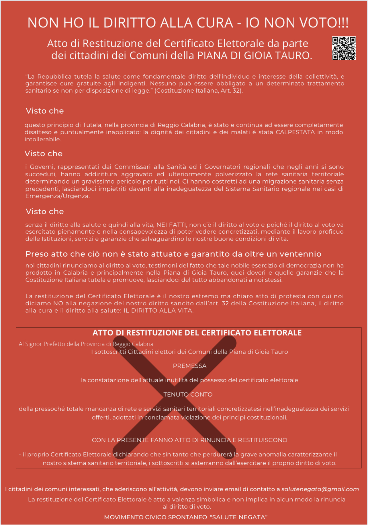 Movimento Salute Negata non voto