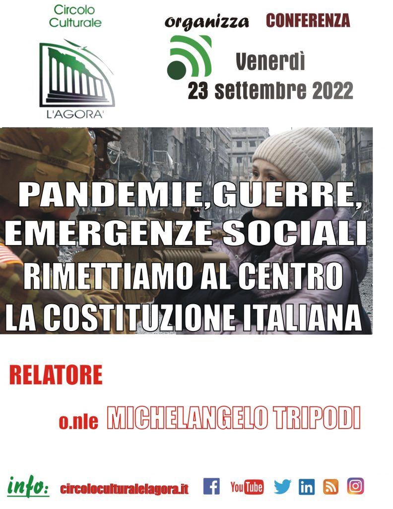 Onorevole Tripidi incontro Circolo Agorà Locandina