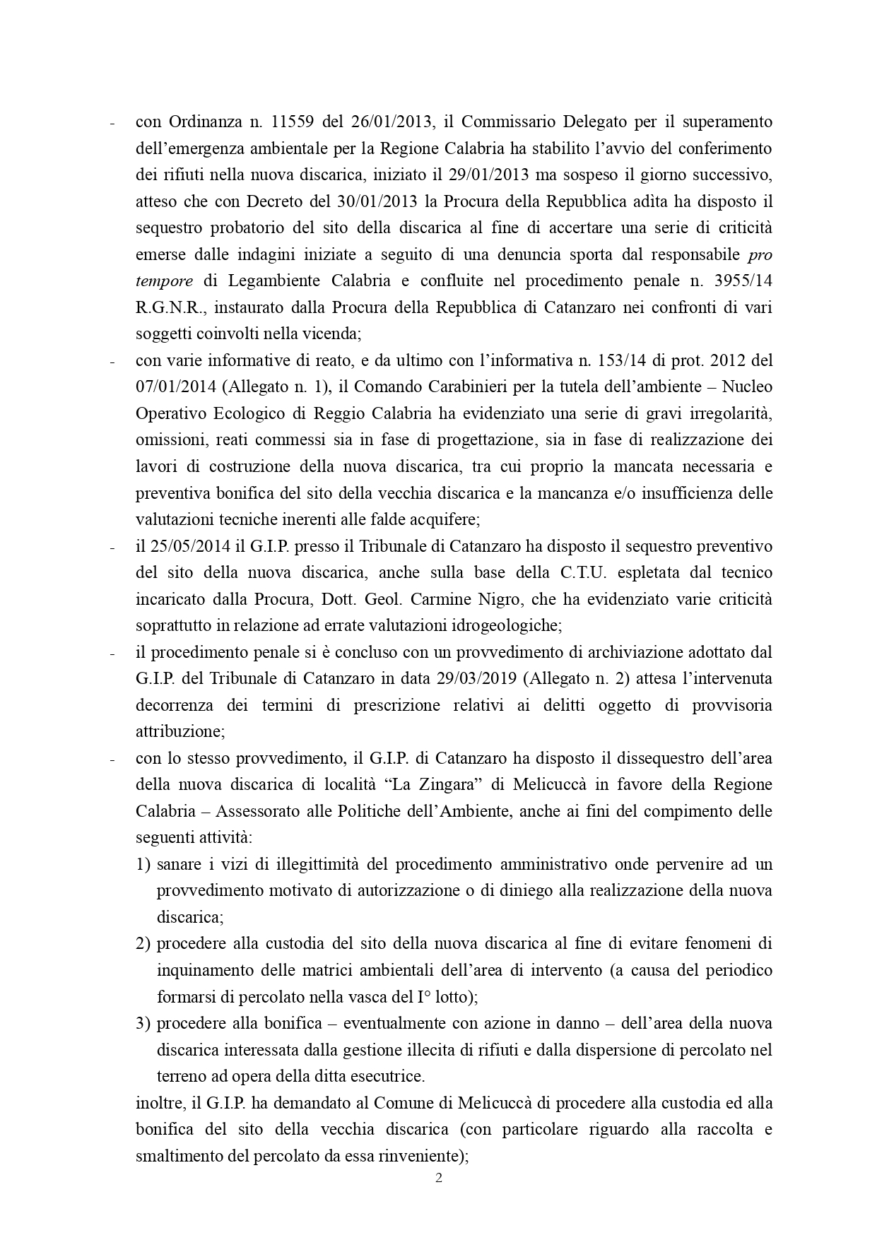 istanza comune palmi discarica melicuccà