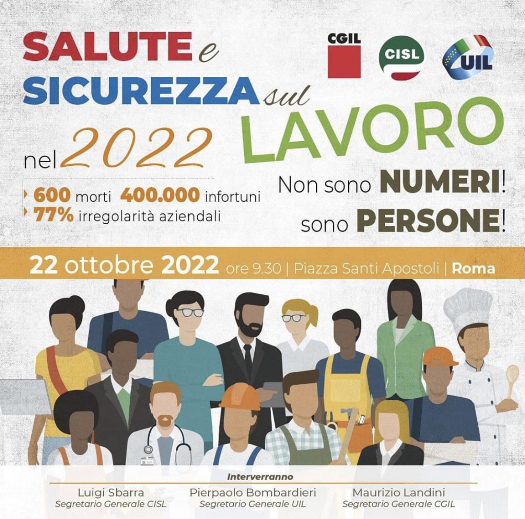 Foto sicurezza sul lavoro cgil cisl uil
