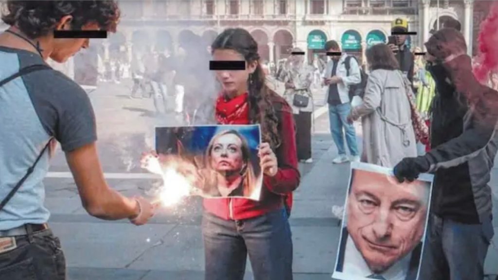 fuoco foto meloni draghi