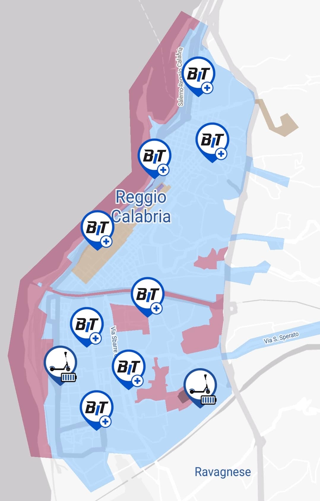 mappa monopattini bit reggio calabria