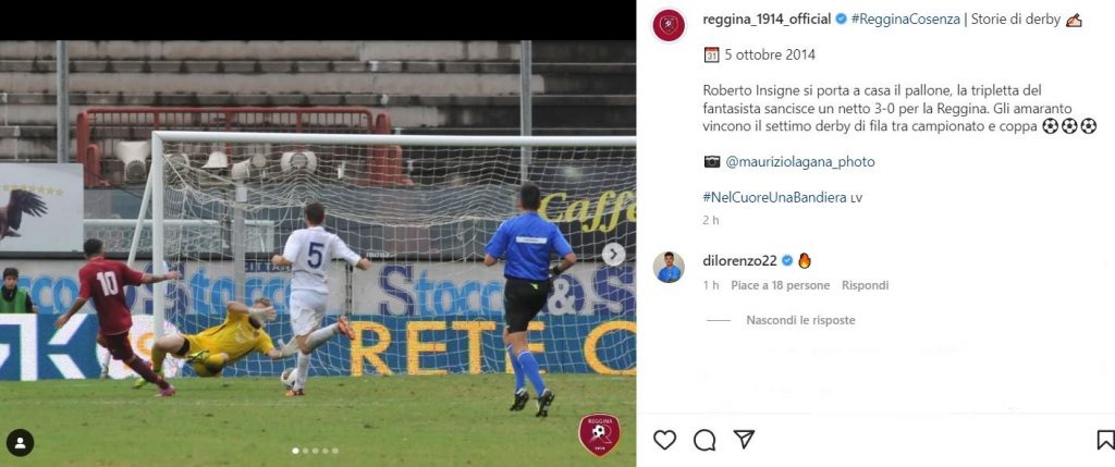 screen di lorenzo commento reggina