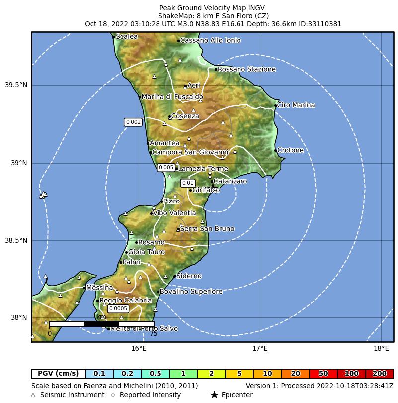 terremoto catanzaro 18 ottobre