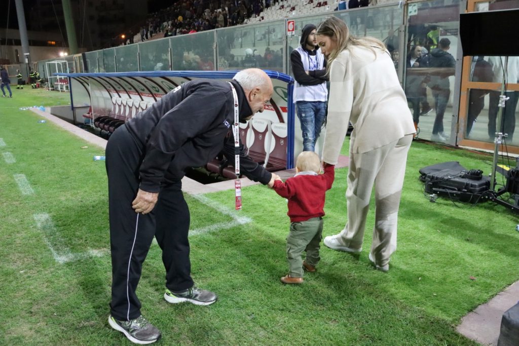 Festa Reggina-Genoa moglie e figlio Inzaghi Angela Robusti Edoardo