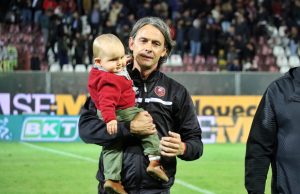 Festa Reggina-Genoa Inzaghi con figlio Edoardo