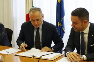 Firma protocollo d'intesa Reggina Calcio e Tribunale per i Minorenni di Reggio Calabria Cardona e Saladini