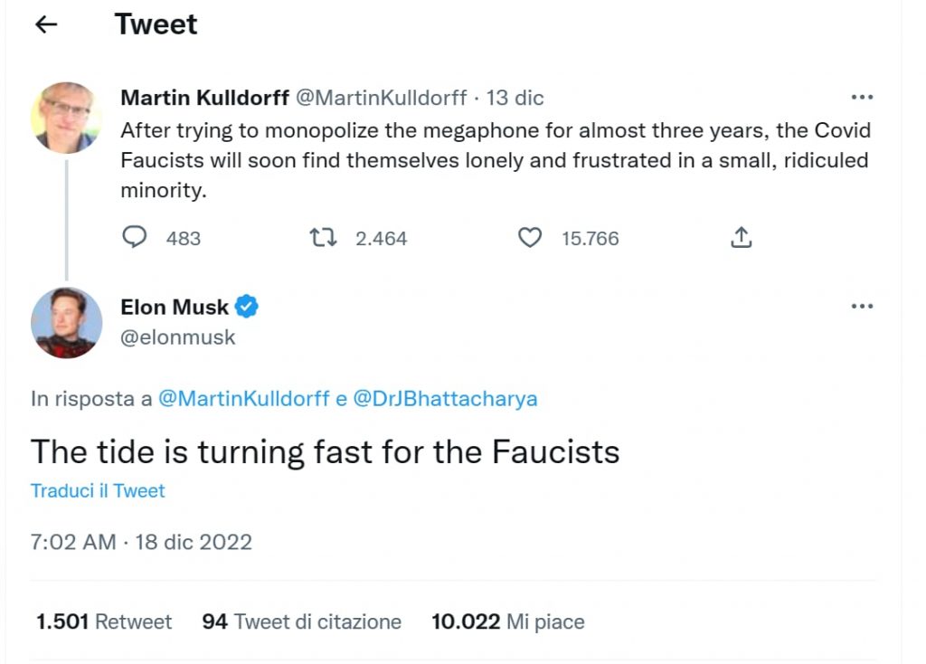 tweet Kulldorff musk