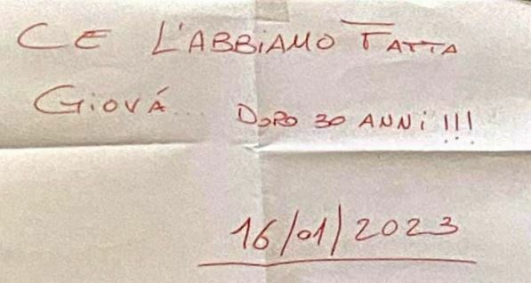 bigliettino lapide giovanni falcone